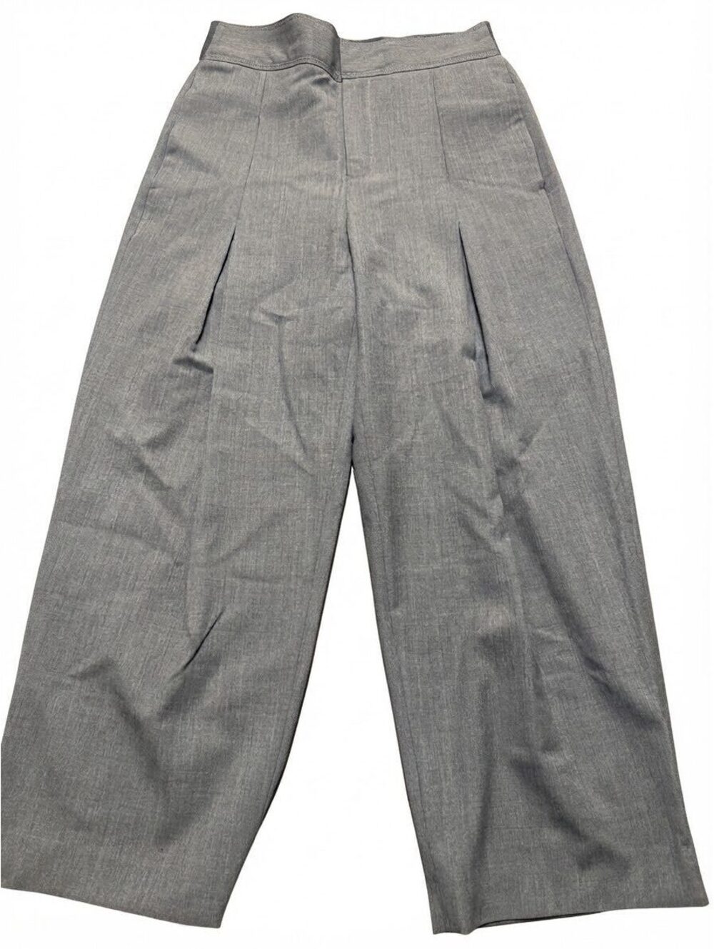 Lorena Antoniazzi Women's Gray Wide Leg Crop Pants Italian Wool Blend IT 40